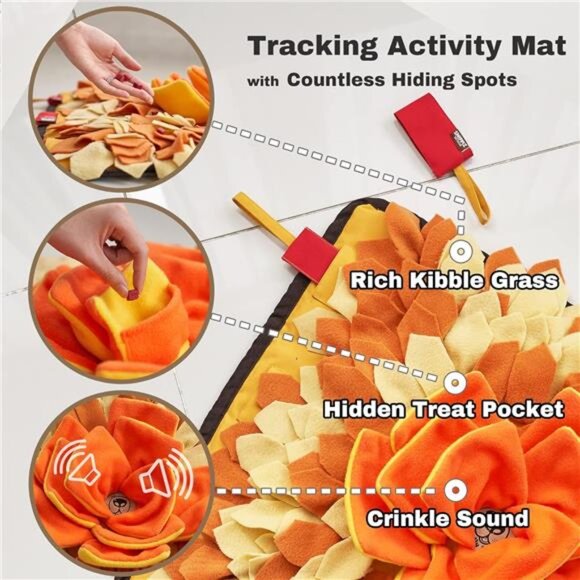 Snuffle Mat for Dogs-Enrichment Hide & Seek Treat Toys(Large Nosework Sniff Mat) - Picture 4 of 7